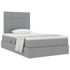 vidaXL Cama con almacenamiento y colch&oacute;n Gris Claro 120 x 190 cm tela