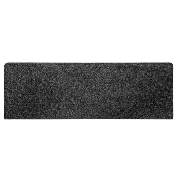vidaXL Felpudos autoadhesivos para escaleras, 30 unidades, 65 x 21 x 4 cm, borde rectangular, gris oscuro