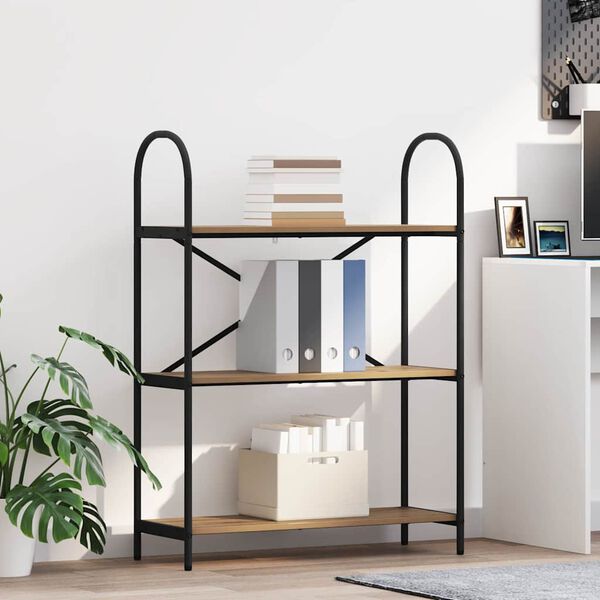 vidaXL Estante de libros Roble artesanal 80 x 30 x 109 cm