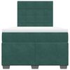 vidaXL Cama box spring con colch&oacute;n terciopelo verde oscuro 120x200 cm