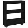 vidaXL Carro de Almacenamiento Estrecho Roble Negro 60 x 18 x 70 cm