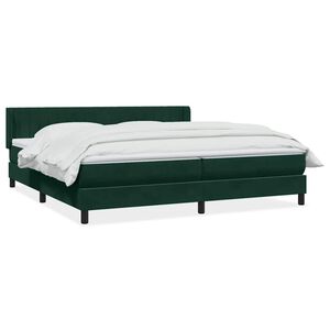 vidaXL Cama box spring con colch&oacute;n terciopelo verde oscuro 180x220 cm