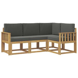 vidaXL Conjunto de sof&aacute;s de exterior 4 uds. Blanco y Antracita