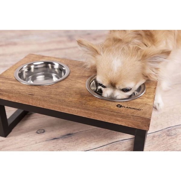 FLAMINGO Comedero soble con soporte Tommy 2x800 ml