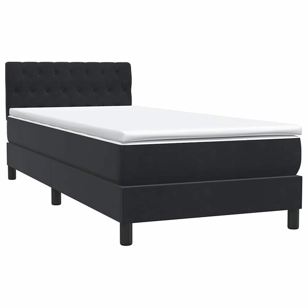 vidaXL Cama box spring con colch&oacute;n cuero sint&eacute;tico negro 80x210 cm