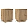 vidaXL Armario de Noche 2 pcs Roble artesanal 39 x 34,5 x 50 cm
