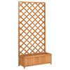 vidaXL Jardinera con enrejado de madera maciza de abeto marr&oacute;n