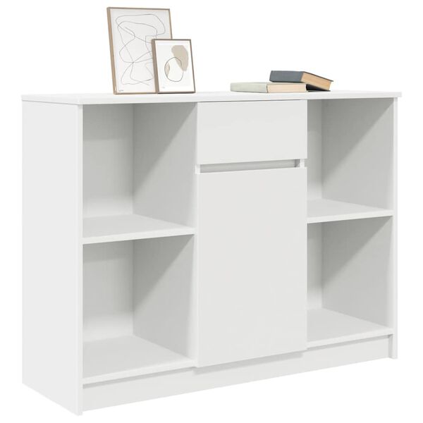 vidaXL Aparador con caj&oacute;n blanco 101x35x76 cm madera de ingenier&iacute;a