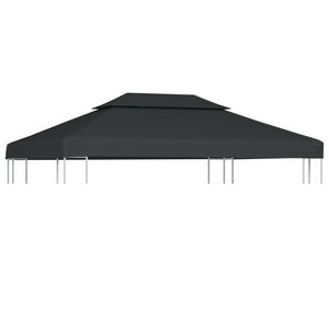 vidaXL Toldo de cenador 2 niveles 310 g/m&sup2; 4x3 m gris antracita