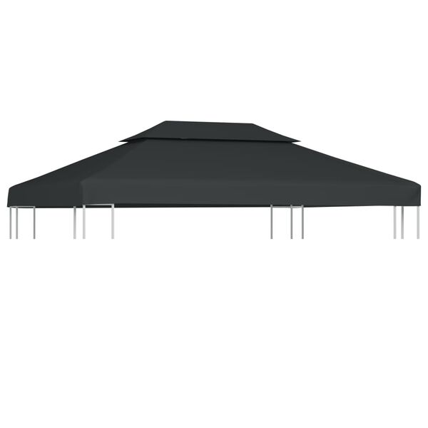 vidaXL Toldo de cenador 2 niveles 310 g/m² 4x3 m gris antracita