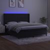 vidaXL Cama box spring colch&oacute;n y LED terciopelo negro 180x200 cm