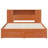 vidaXL Estructura de Cama con Cabecero de Almacenamiento Marr&oacute;n cera