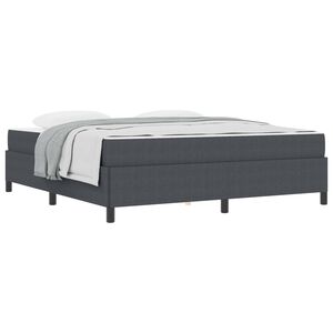 vidaXL Estructura de cama con colch&oacute;n Gris oscuro 180 x 200 cm tela