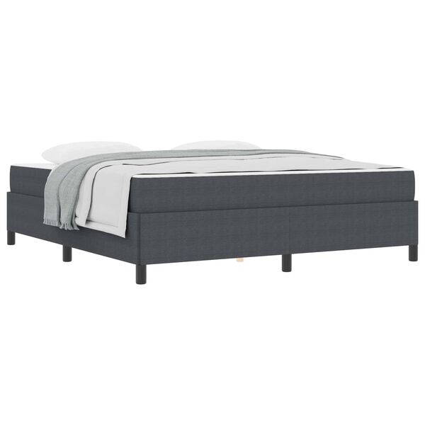 vidaXL Estructura de cama con colch&oacute;n Gris oscuro 180 x 200 cm tela