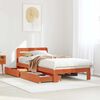 vidaXL Estructura de cama sin colch&oacute;n madera maciza marr&oacute;n 90x190 cm