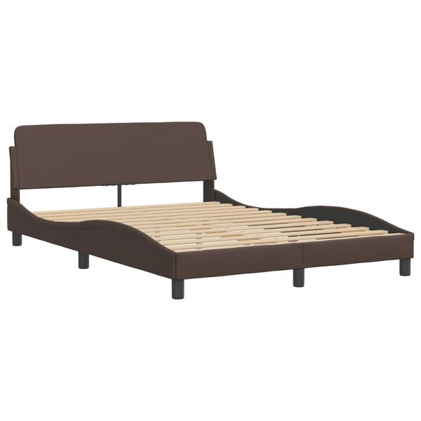 vidaXL Cama con colch&oacute;n Dover cuero sint&eacute;tico marr&oacute;n 120x200 cm