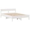vidaXL Estructura de cama sin colch&oacute;n madera de pino blanco 135x190 cm