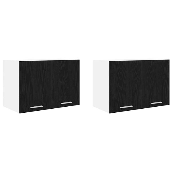 vidaXL Mueble colgante con puerta 2 pcs Roble Negro y 60 x 31 x 40 cm