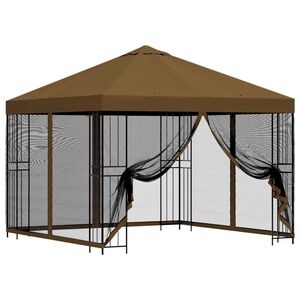 vidaXL Gazebo de jard&iacute;n con paredes laterales 3 x 3 m Topo