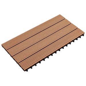 vidaXL Tile de Decking 6 uds. Marr&oacute;n 60 x 30 cm WPC