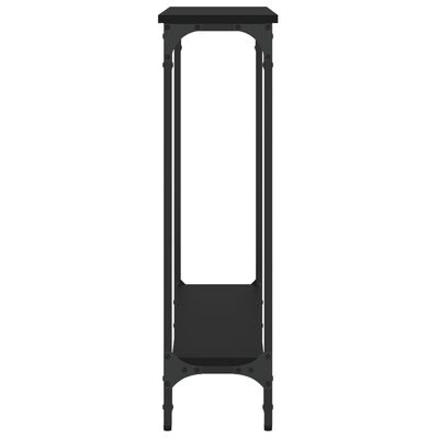 vidaXL Mesa consola madera de ingeniería negra 75x22,5x75 cm