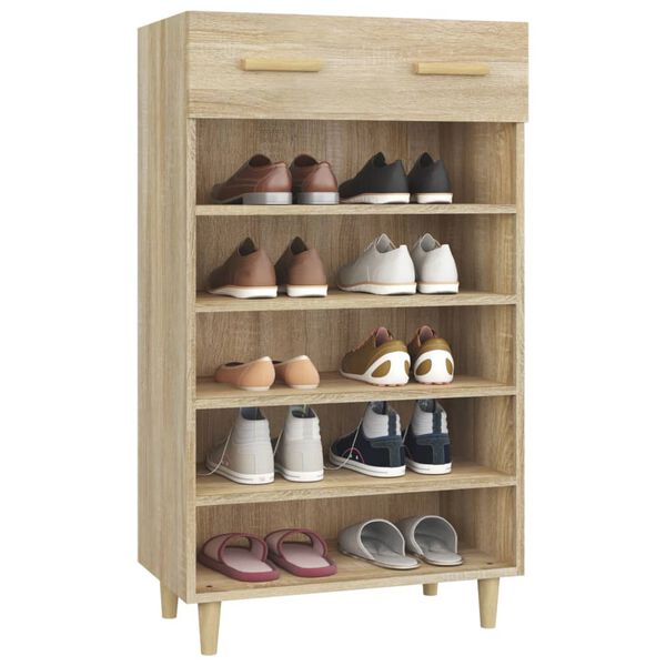 vidaXL Mueble zapatero madera contrachapada color roble 60x35x105 cm