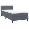vidaXL Cama box spring con colch&oacute;n terciopelo gris oscuro 80x220 cm