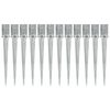 vidaXL Picas de tierra 12 uds acero galvanizado plateado 9x9x75 cm