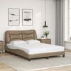 vidaXL Estructura de cama con LED sin colchón Hvar capuchino 140x190 cm