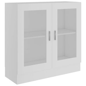 vidaXL Vitrina de madera contrachapada blanco 82,5x30,5x80 cm