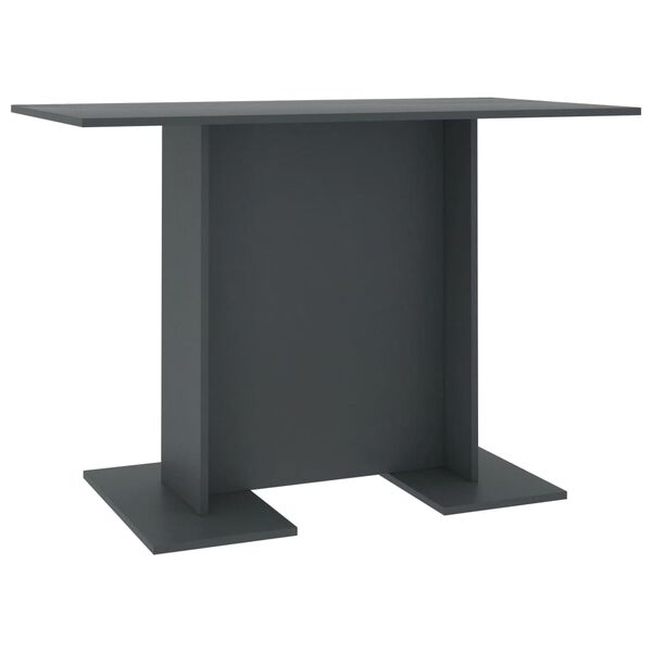 vidaXL Mesa de comedor de madera contrachapada gris 110x60x75 cm