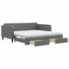 vidaXL Sof&aacute; cama nido con cajones tela gris oscuro 100x200 cm