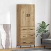 vidaXL Alacena Roble artesanal 69,5 x 34 x 180 cm Madera contrachapada