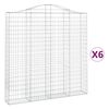 vidaXL Cestas de gaviones 6 uds forma de arco hierro 200x30x200/220 cm