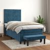 vidaXL Cama box spring con colch&oacute;n terciopelo azul oscuro 90x190 cm