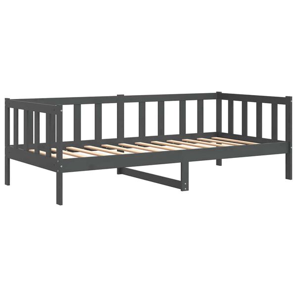 vidaXL Sof&aacute; cama sin colch&oacute;n madera maciza de pino gris 90x200 cm
