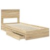 vidaXL Cama con almacenamiento con cabecera Roble Sonoma 90 x 200 cm