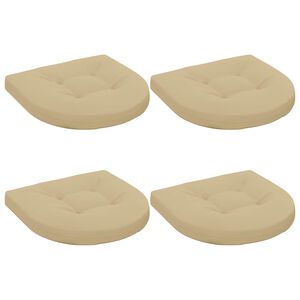 vidaXL Cojines de Asiento de 4 Piezas 4 uds. 100% Poli&eacute;ster Beige