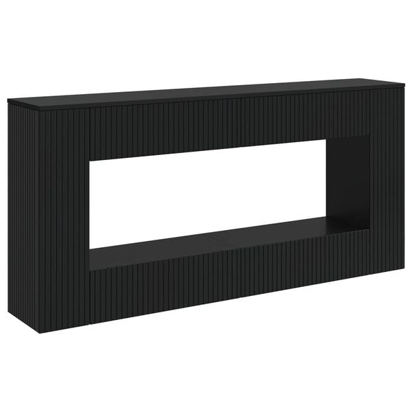 vidaXL Mesa Consola Rayado Negro 155 x 29 x 74 cm Madera de ingenier&iacute;a