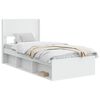 vidaXL Estructura de cama con almacenamiento y cabecero Blanco