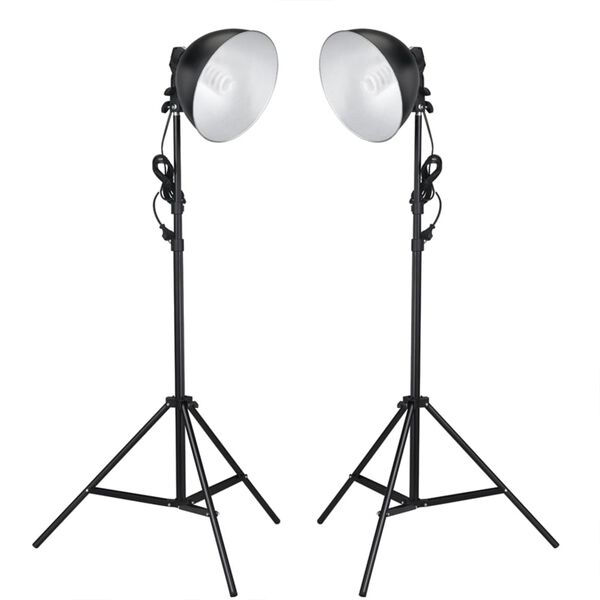 vidaXL Kit de estudio fotogr&aacute;fico con luces, fondo y reflector
