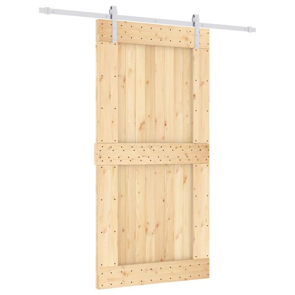 vidaXL Puerta corredera con herrajes madera maciza de pino 100x210 cm