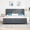 vidaXL Cama tipo Box Spring Gris oscuro 200 x 200 cm Poli&eacute;ster