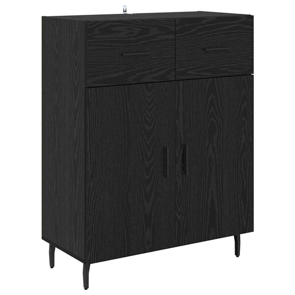 vidaXL Vitrina Roble Negro 69,5 x 34 x 90 cm Madera contrachapada