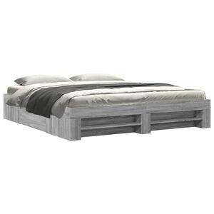 vidaXL Estructura de cama sin colch&oacute;n gris Sonoma 180x200 cm