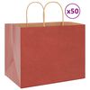 vidaXL Bolsas de papel con asas 50 uds rojo 32x22x24 cm
