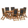 vidaXL Set de comedor de jard&iacute;n 7 piezas madera maciza de acacia
