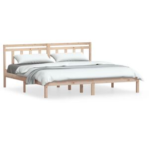 vidaXL Estructura de cama de madera maciza super king 180x200 cm