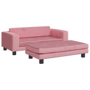 vidaXL Cama para perros con extensi&oacute;n terciopelo rosa 100x50x30 cm