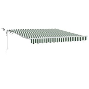 vidaXL Toldo retr&aacute;ctil Verde y blanco 300 x 250 cm Poli&eacute;ster